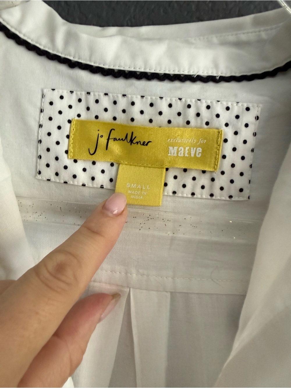 MAEVE • Jo Faulkner button front asymmetrical dress black white floral Small - Picture 7 of 11